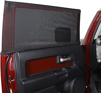 100% Protection from Bugs for Toyota FJ Cruiser 2007-2021 Shade Breathable Mesh Car Curtains Door/Window Net Car Window Screens for Camping-2Pcs