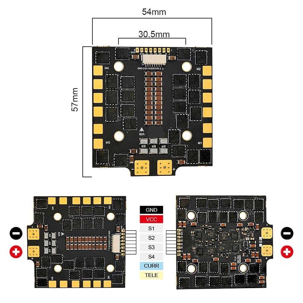 Reaper V2 82A ESC F4 128K BLHeli32 4w1 4-8S Lipo 30,5 x 30,5 mm otwory montażowe pasują do RC FPV Freestyle Drone