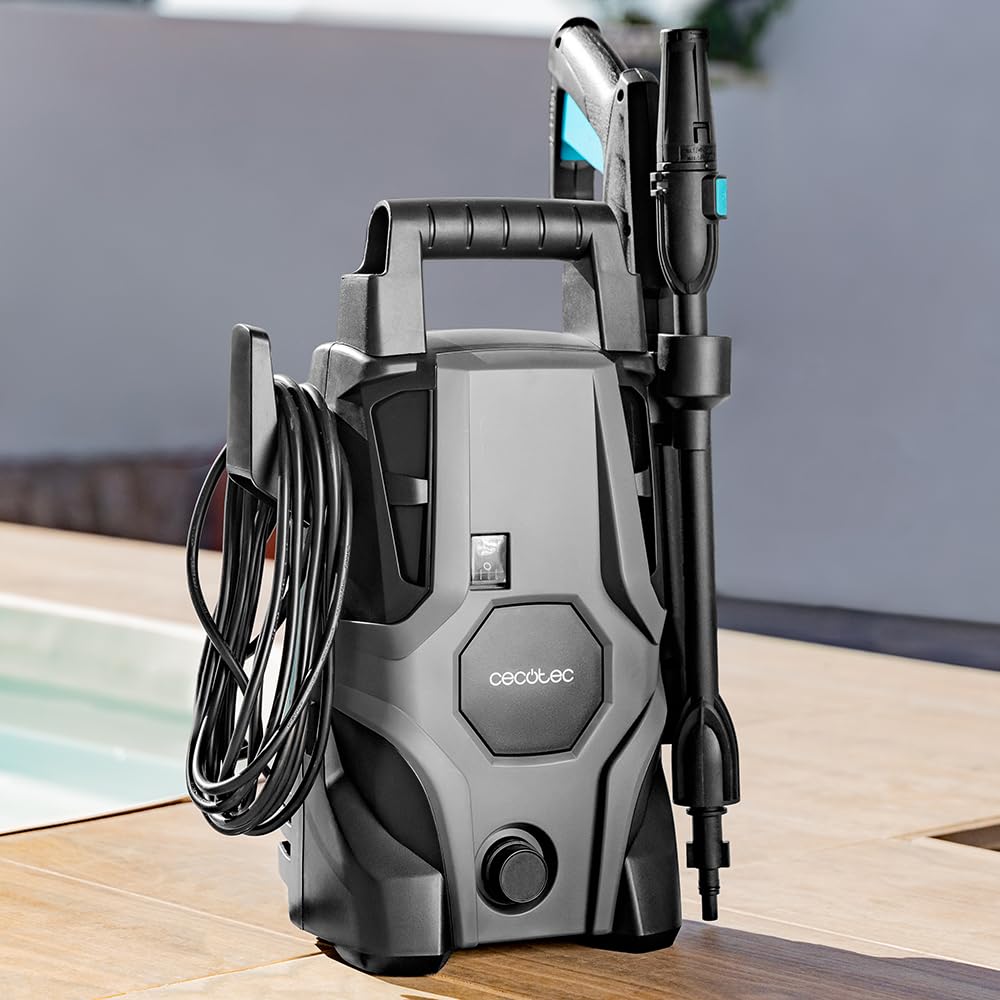 Cecotec Hidrolimpiadora Eléctrica de Alta Presión para Hogar, Jardín o Coche HydroBoost 1400 X-Treme. 1400W, 105Bares, Caudal de 408l/h, Botella Jabón, Bomba de Aluminio, Radio de Acción 9m