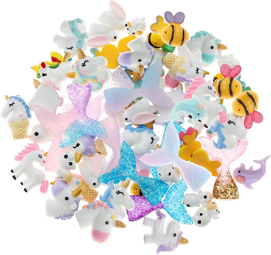 DraguimeL 60 Pcs Slime Charms, Mixed Resin Slime Ornament for DIY Crafts Scrapbooking