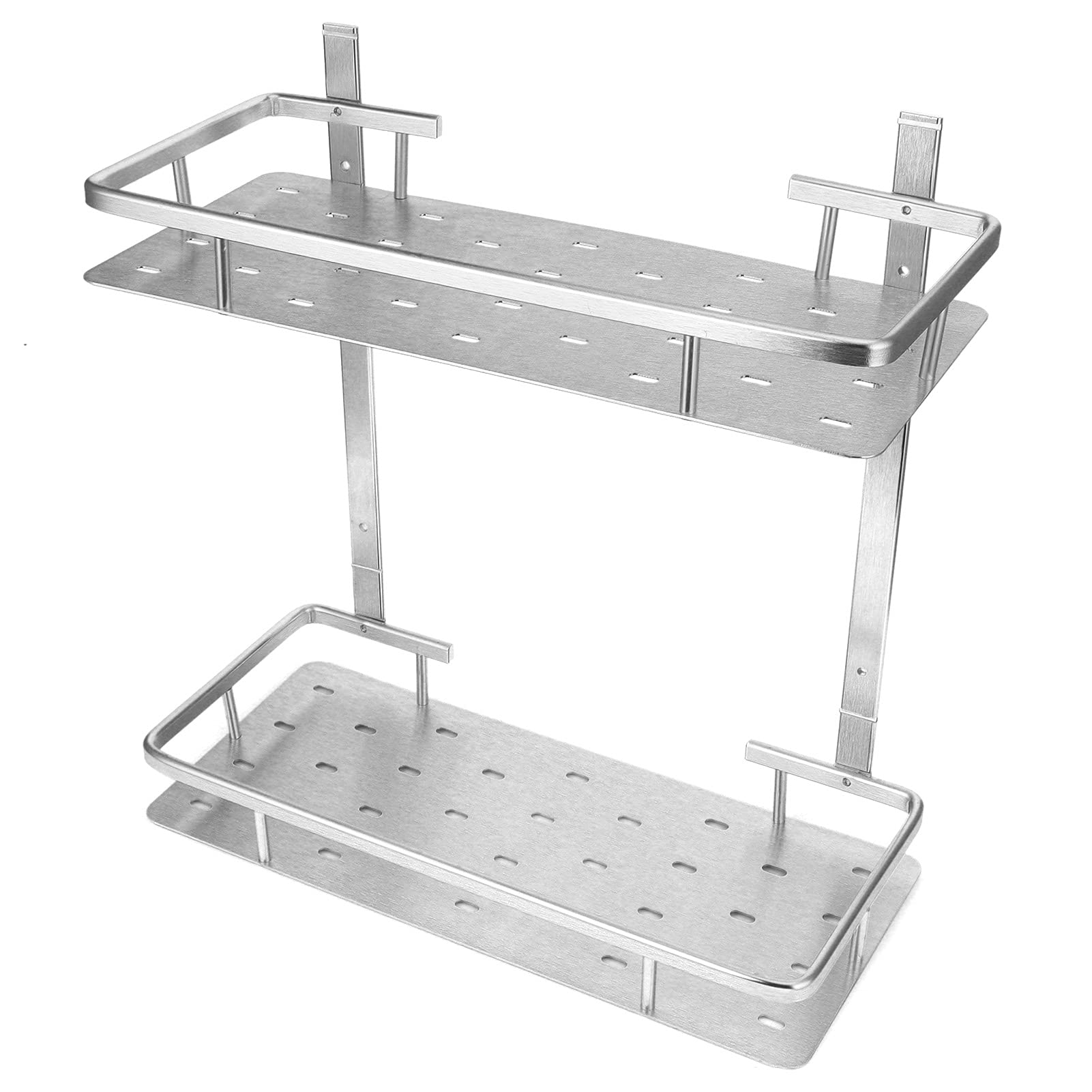 Estante de baño Estantes de baño, Estante de baño de Aluminio de 2 Niveles, estantes flotantes montados en la Pared, Estante de Ducha, Cesta de Almacenamiento de Cocina para El hogar