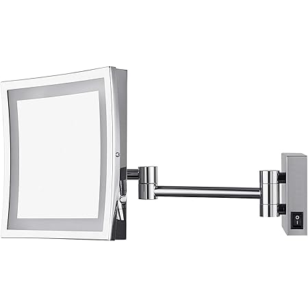 AECHOO Spiegel zur Wandmontage, Make-Up-Rasierspiegel, LED-beleuchtet