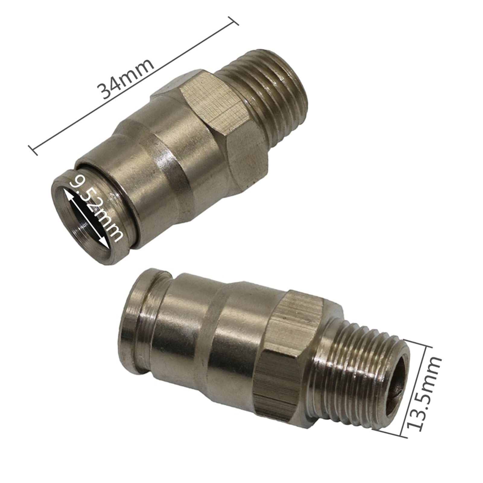 Adaptador de Conector de Manguera Ae para Manguera Utilitaria, Roscaho de Alta Presión de 1/4 de Pulgada a Conector de Bloqueo Deslizante de 3/8 de Pulgada, de Atomización de Invernadero, Conector de
