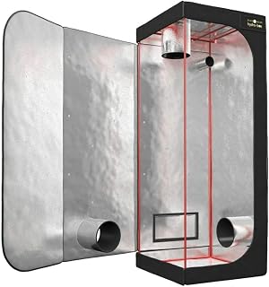 BLACK ORCHID Heavy Duty Reflective Mylar Grow Tent 60 x 60 x 160 cm Hydroponic Grow Room Indoor Plant Growing Bud Dark Box Lightproof Gardening Germination