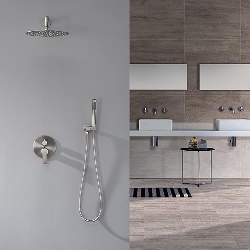 Miniatura 95 de IRIBER - Sistema de ducha de lluvia con cabezal de ducha fijo y de mano de alta presión cepillado níquel,Oro cepillado,Cromado,Oro rosa