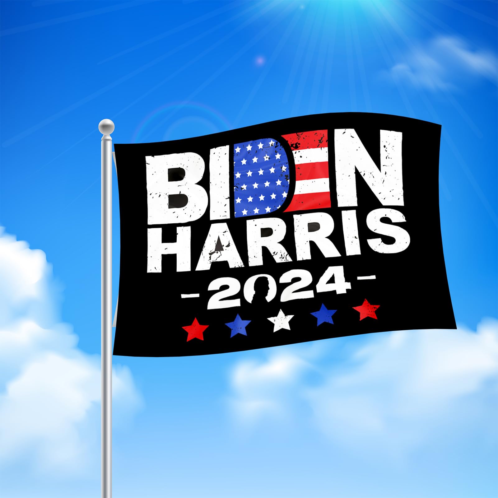 Biden 2024 Flagge – Doppelseitig, 90x150 Cm, Aus Robustem Polyester Für Drinnen & Draußen