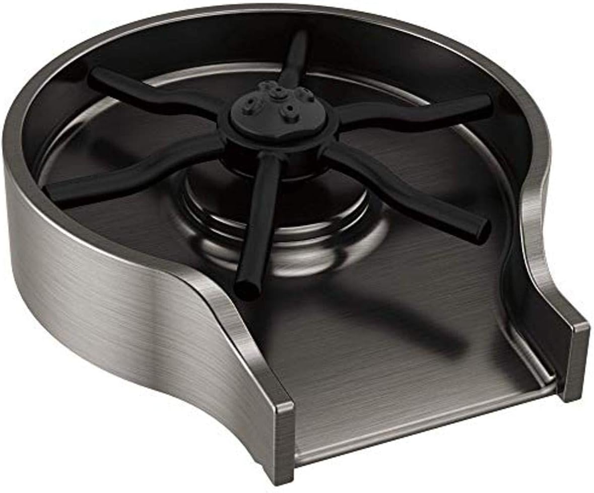 Blасk Frіdау 🔥 Delta Faucet Metal Glass Rinser for Kitchen Sinks, Kitchen Sink Accessories, Bar Glass Rinser, Black Stainless GR250-KS