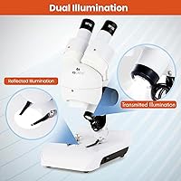 Vista 6 de AmScope - Microscopio estéreo portátil todo en uno de lujo 30X con doble iluminación LED y kit de accesorios - SE122