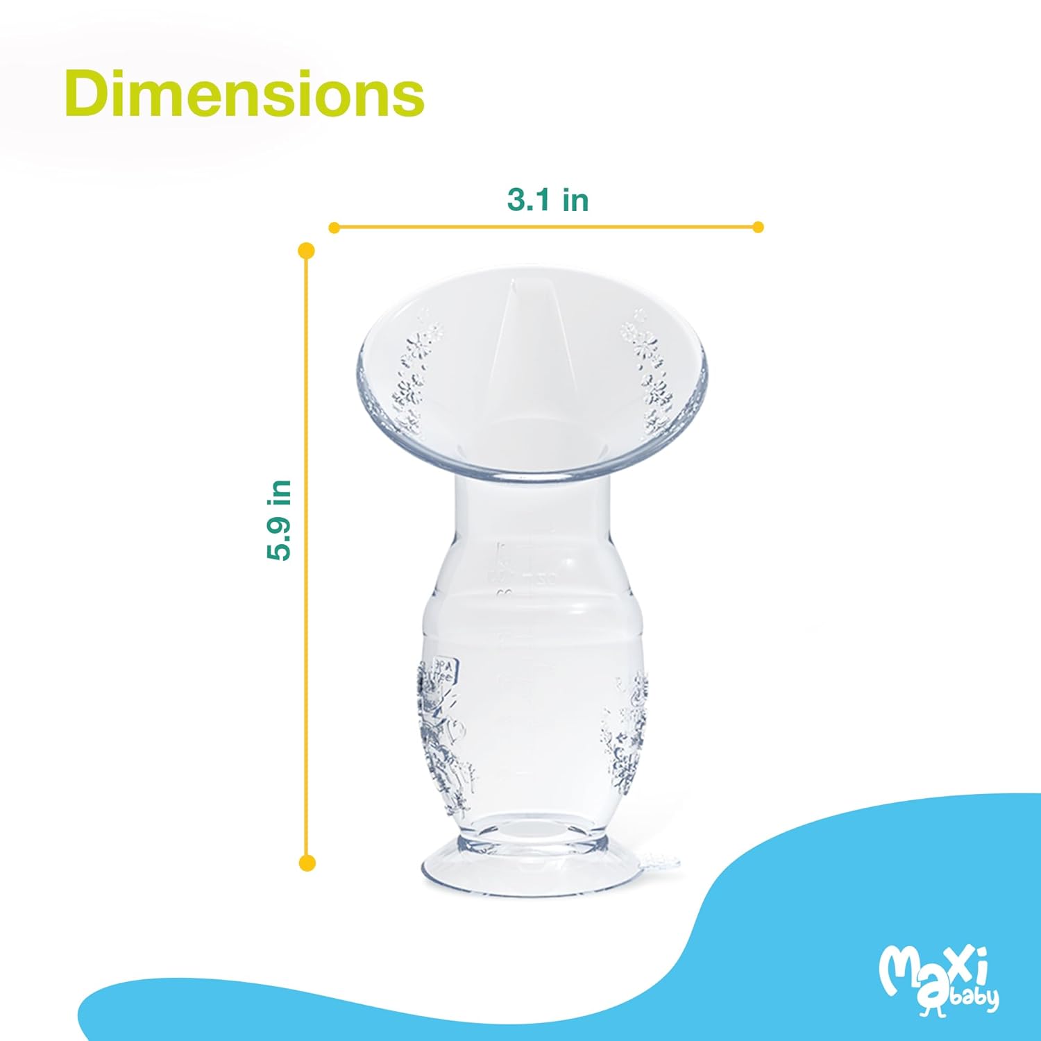 Manual Breast Pump Manual SIMPLI with Milk Bottle - Breastfeeding Accessories - Food-Grade Silicone - Clear - 4oz/100ml - MAXIBABY