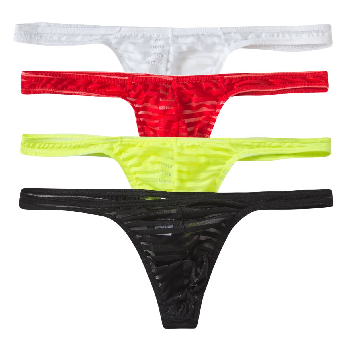 YUFEIDA Men's Lingerie Thong Underwear Sexy Soft String Bikini Underpants Pack