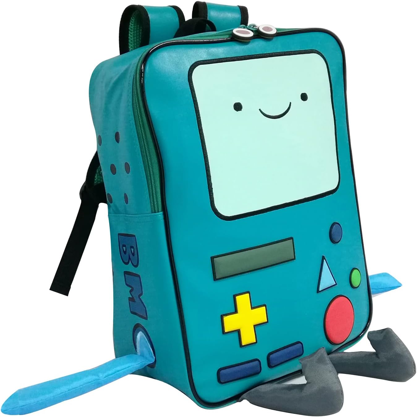 BeeMore Cartoon Robot Travel Laptop Cute Backpack Blue PU Robot Animal Finn Jake Adventure Trip Backpack Water Resistant College Computer Bag Gift for Men & Women Fits 15.6 Inch Notebook