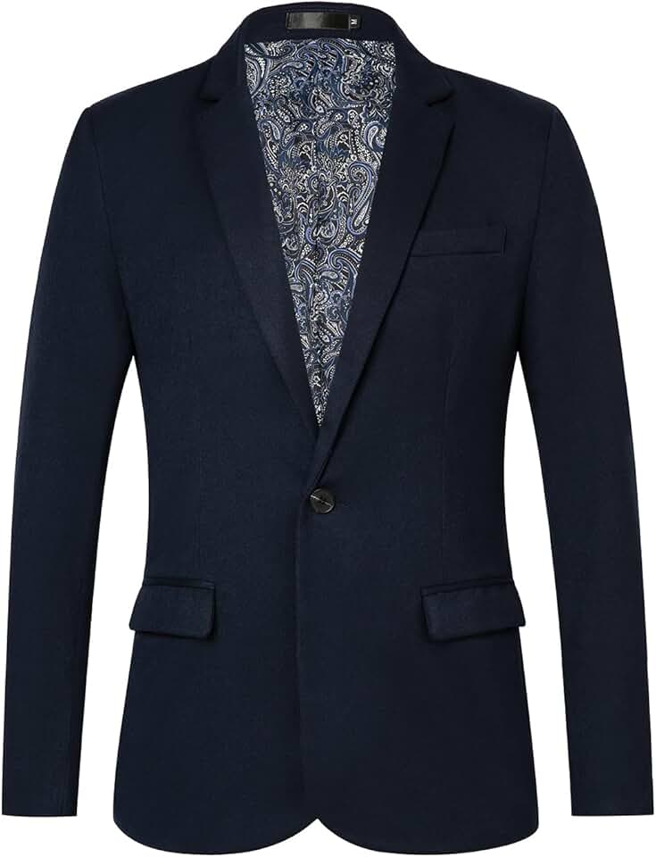 Blazer masculino slim fit tweed blazers para homens um botão cor sólida blazer terno para negócios casual