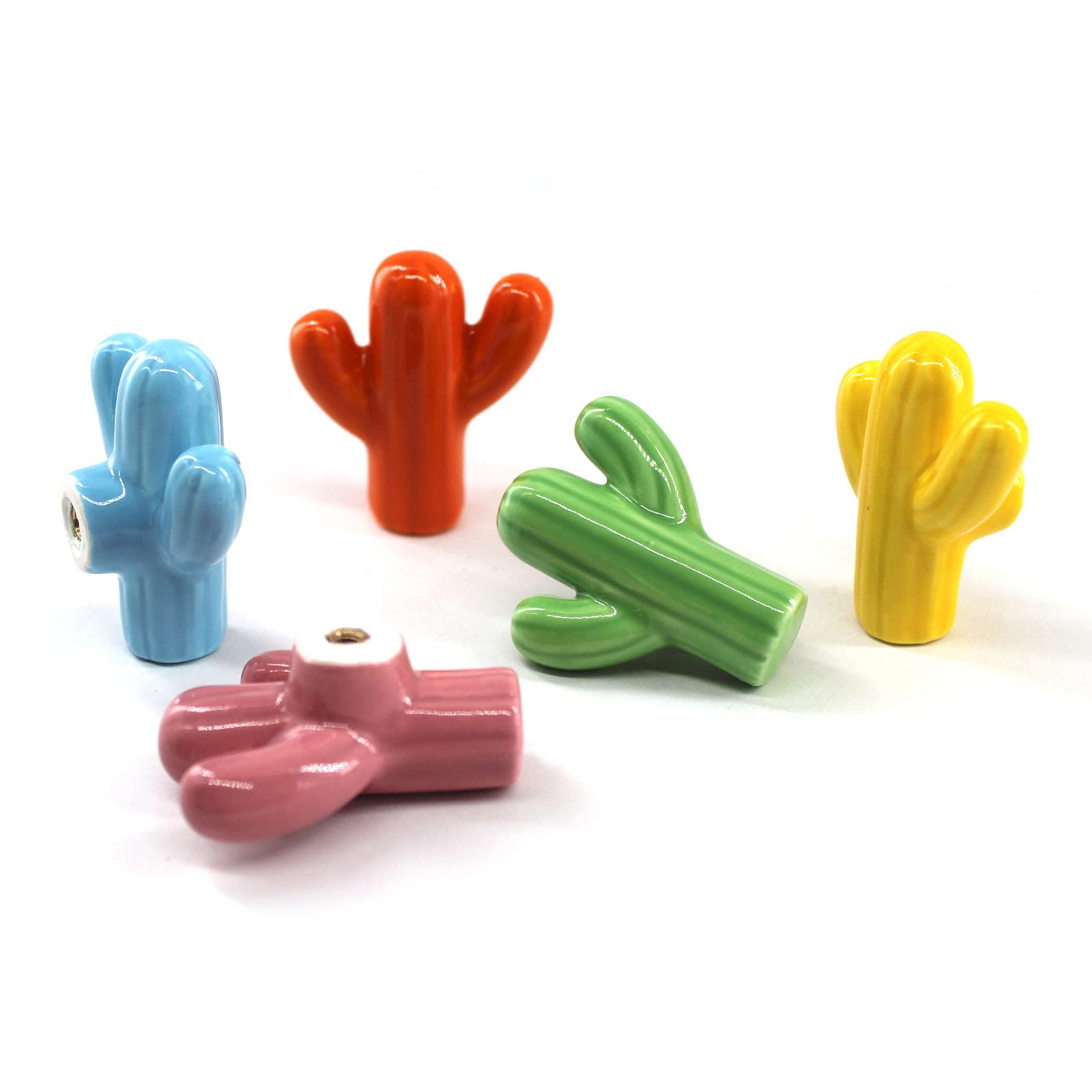 Lot de 8 poignées de porte en céramique Orange