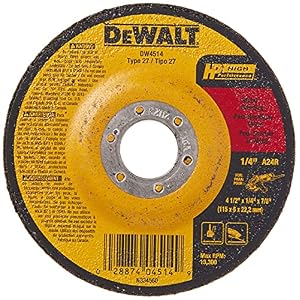DEWALT DW4514 1/4″ Thick Grinding Wheel with 4-1/2″ Diameter and 7/8″ Arbor