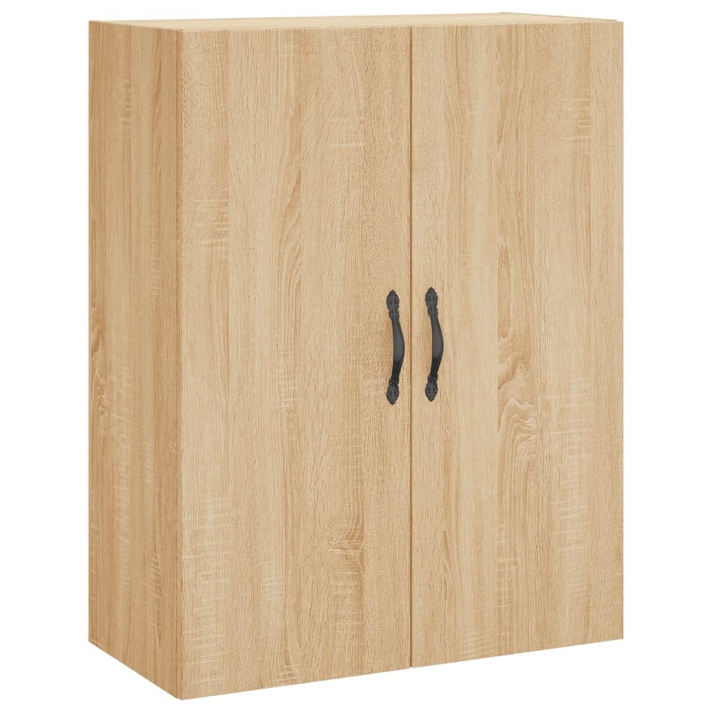 Meuble haut élégant avec support mural en bois avec pieds en métal, design élégant avec beaucoup d'espace de rangement et portes de rangement pratiques en chêne Sonoma, avec