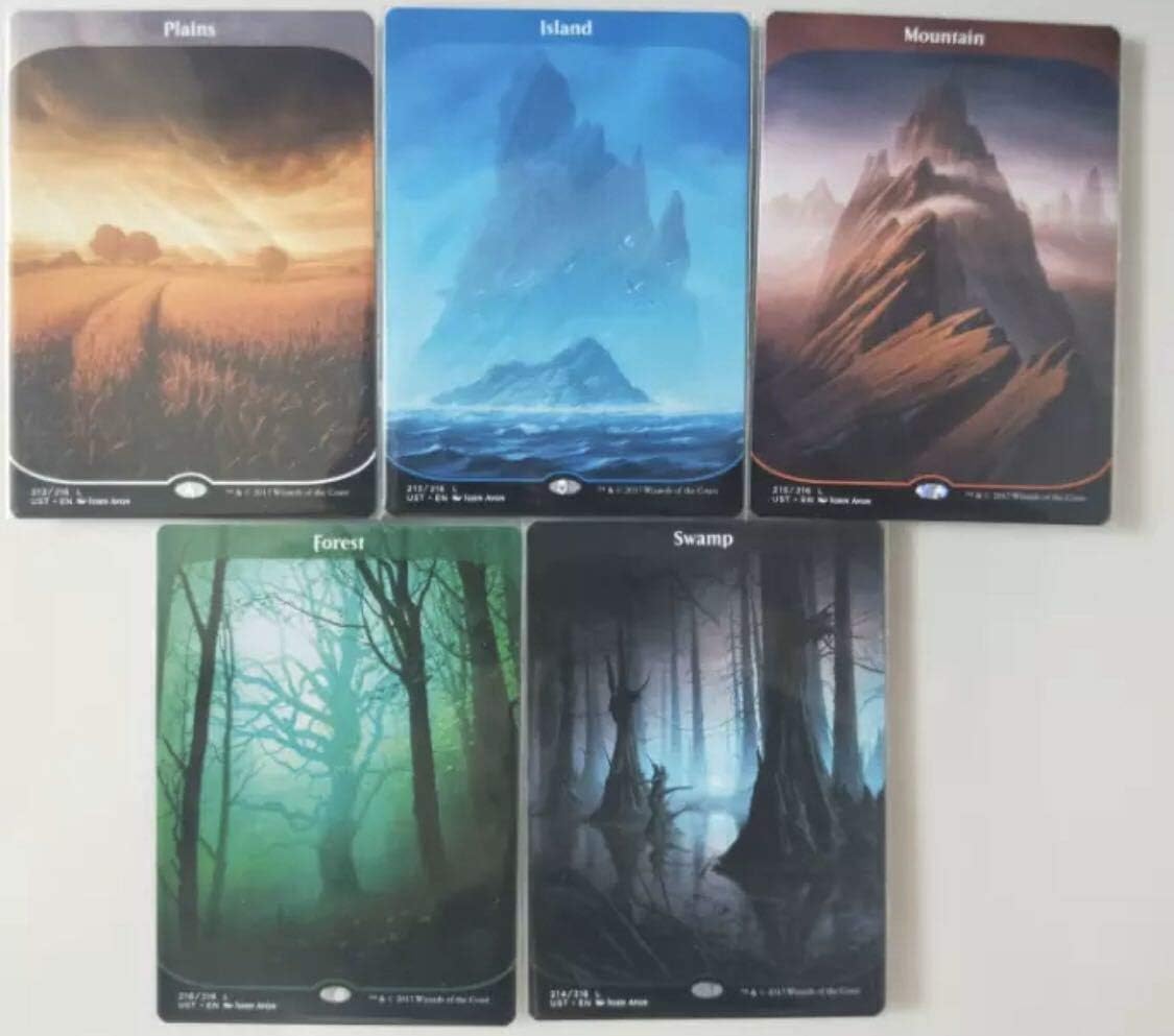 Mtg フルアート 土地 まとめ売り アンステーブル 基本土地各色 10枚ずつ 平地 島 沼 山 森 おもちゃ おもちゃ Amazon