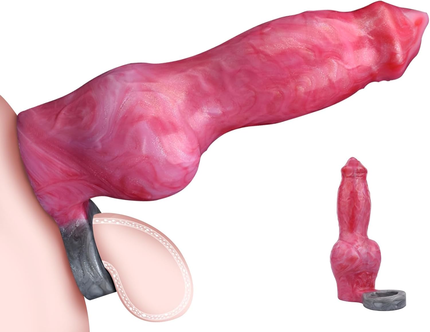 Big Dog Penis Sleeves,Adult Male Sex Toys,Sex Games with Penis Rings,Animal Penis Extenders,Extension & Enlargement Sleeves,Wearable Elastic Penis Rings Soft,Penis Toys