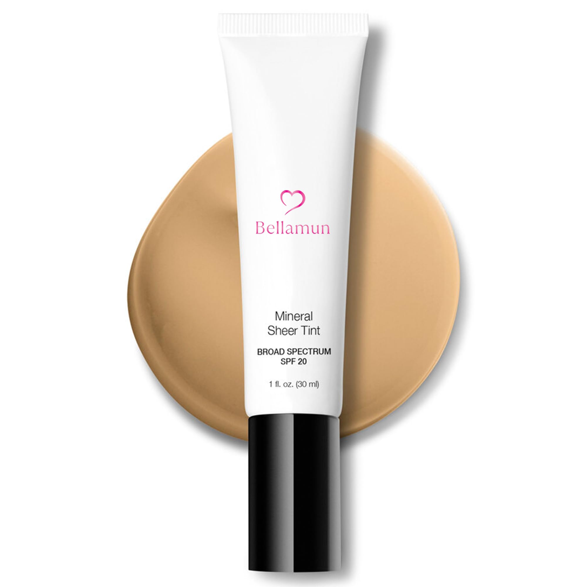 Bellamun30ml Mineral Sheer Tint SPF 20 - Light Tinted Cream with Broad Spectrum Sun Protection - Vegan, Gluten & Paraben-Free, Natural Finish - Adds Radiance, Nourishes, & Protects Skin (Cameo Glow)