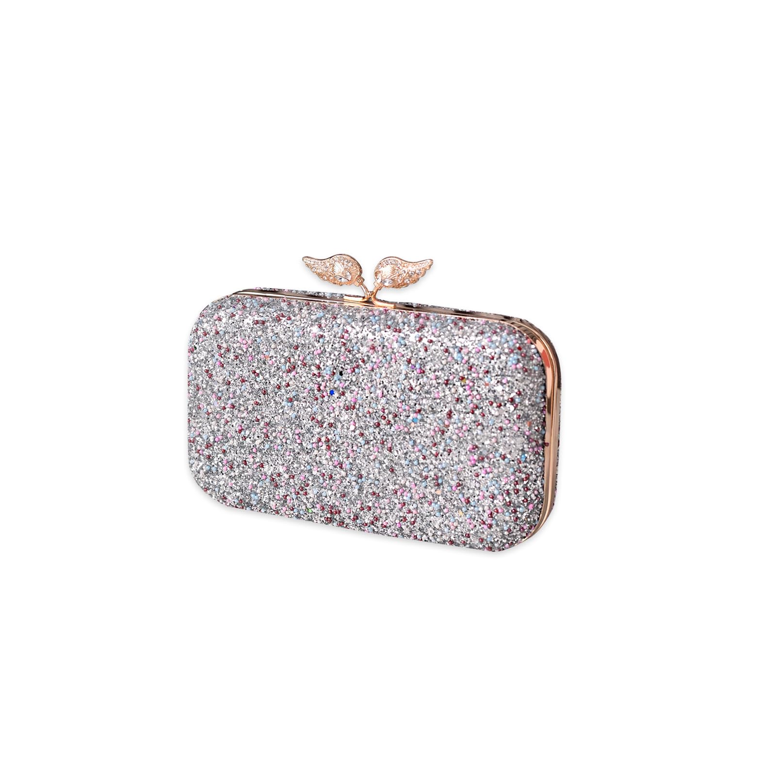 Damen Perlen Clutch Tasche Luxus Pailletten Abendtasche Hochzeit Brautbörse Strass Portemonnaie Tasche Elegante Handtasche Kette Schultertasche Umhängetasche Silber