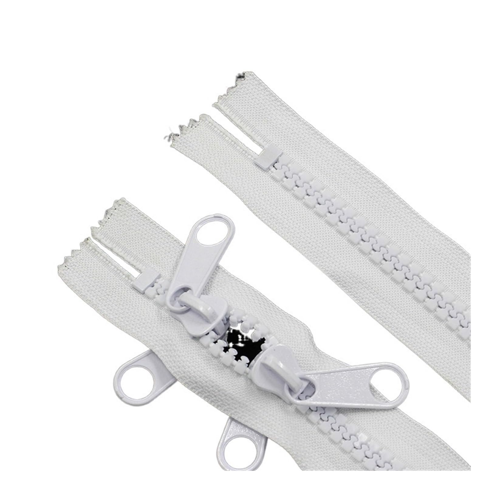 Zip, 1Pc for Sewing 100-600cm Two Way Close-End Zips for Tent Decorative Double Sliders Bag Outdoor(White,100cm(1Meter))