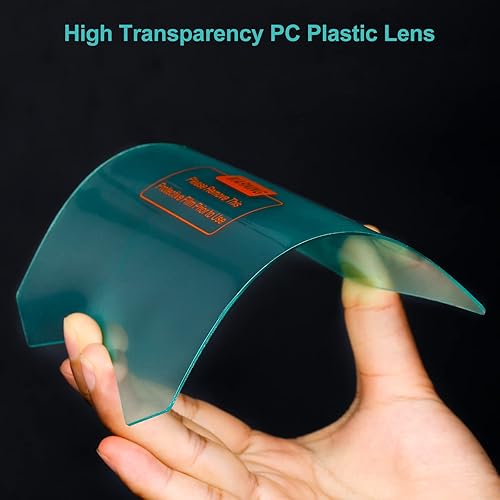 Miniatura 7 de Lente de cubierta exterior transparente para casco de soldadura, 4.72 x 5.59 pulgadas (4.724 x 5.591 in), 10 piezas para oscurecer el filtro de