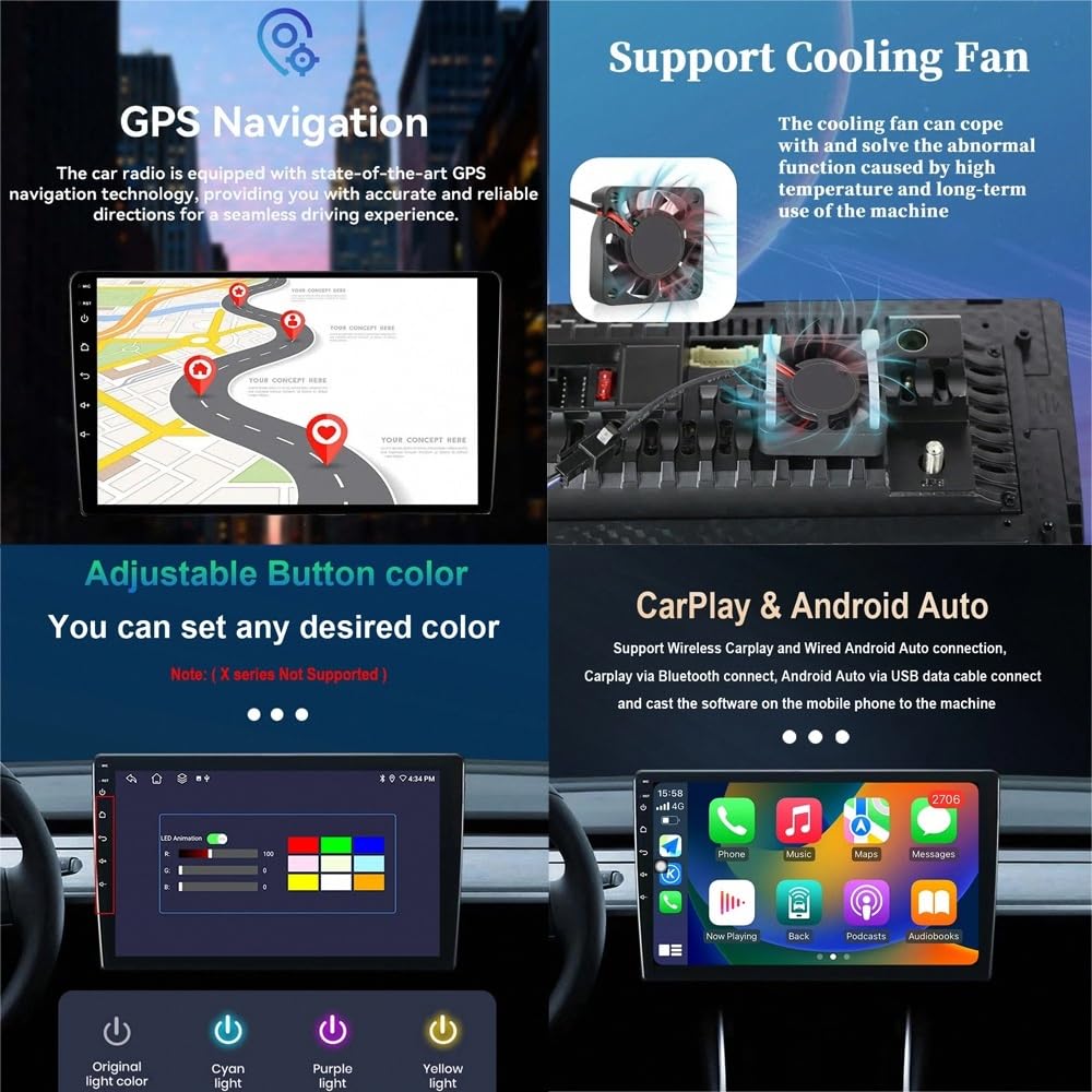 Radio Macchina Touch Screen per Kia Rio 2 2005-2011 Wireless Carplay Android Auto Stereo Auto Bluetooth Ips con Pantalla Táctil con Gps, 4 Nucleo 2G+32G