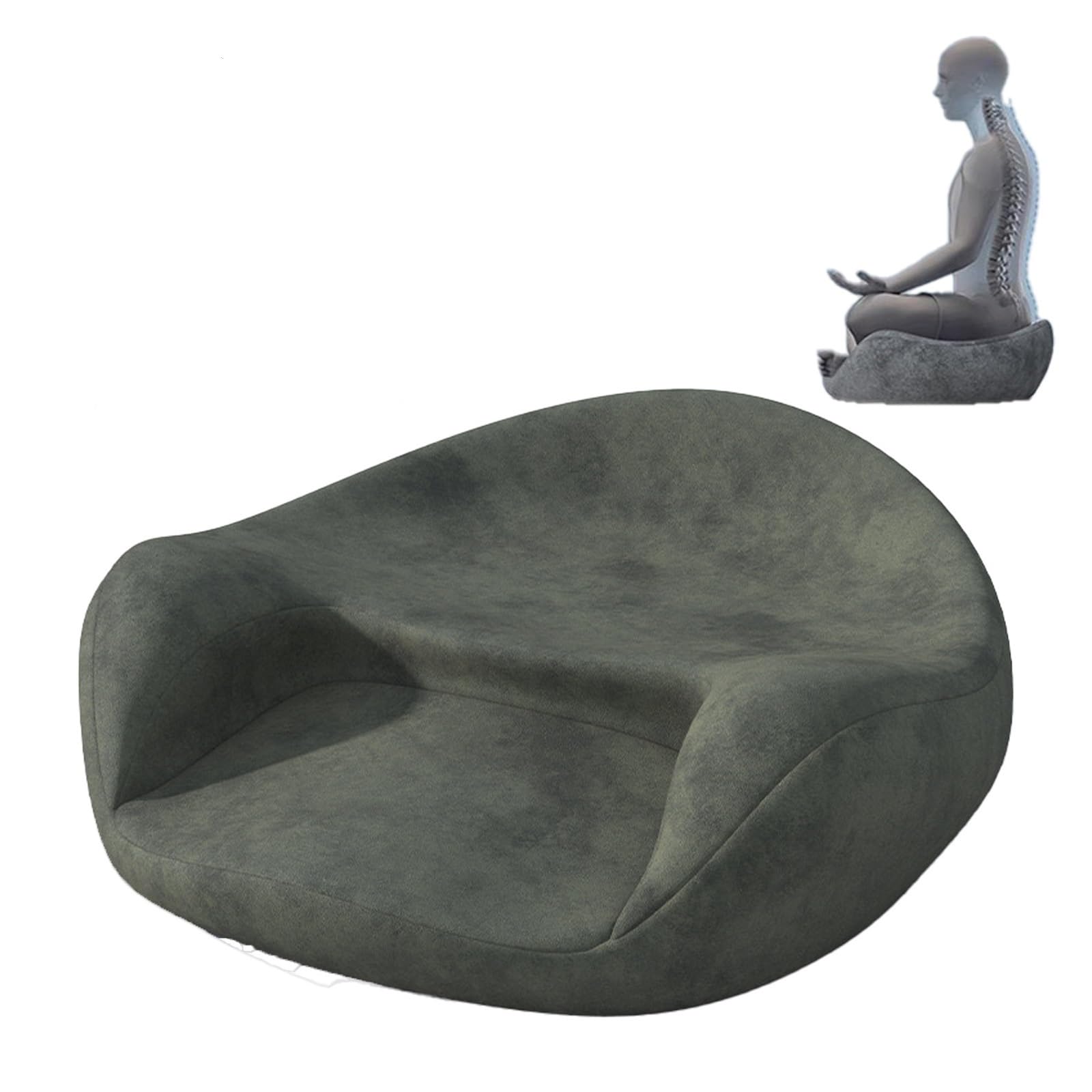 Cojín de meditación, almohada gruesa de espuma viscoelástica, asiento ergonómico para relajación y comodidad