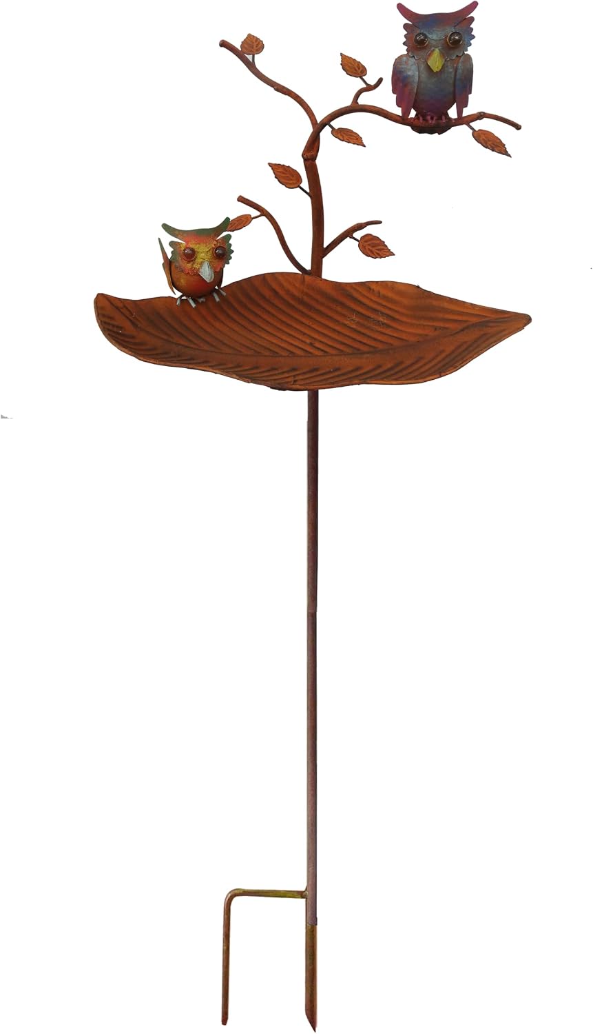 Continental Art Center Rustic Metal Owl Bird Feeder Garden Stake - Lawn Anf Garden DÉCOR