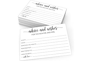 321Done Advice Cards for Bridal Shower, 4x6 White Wedding Advice Cards for...