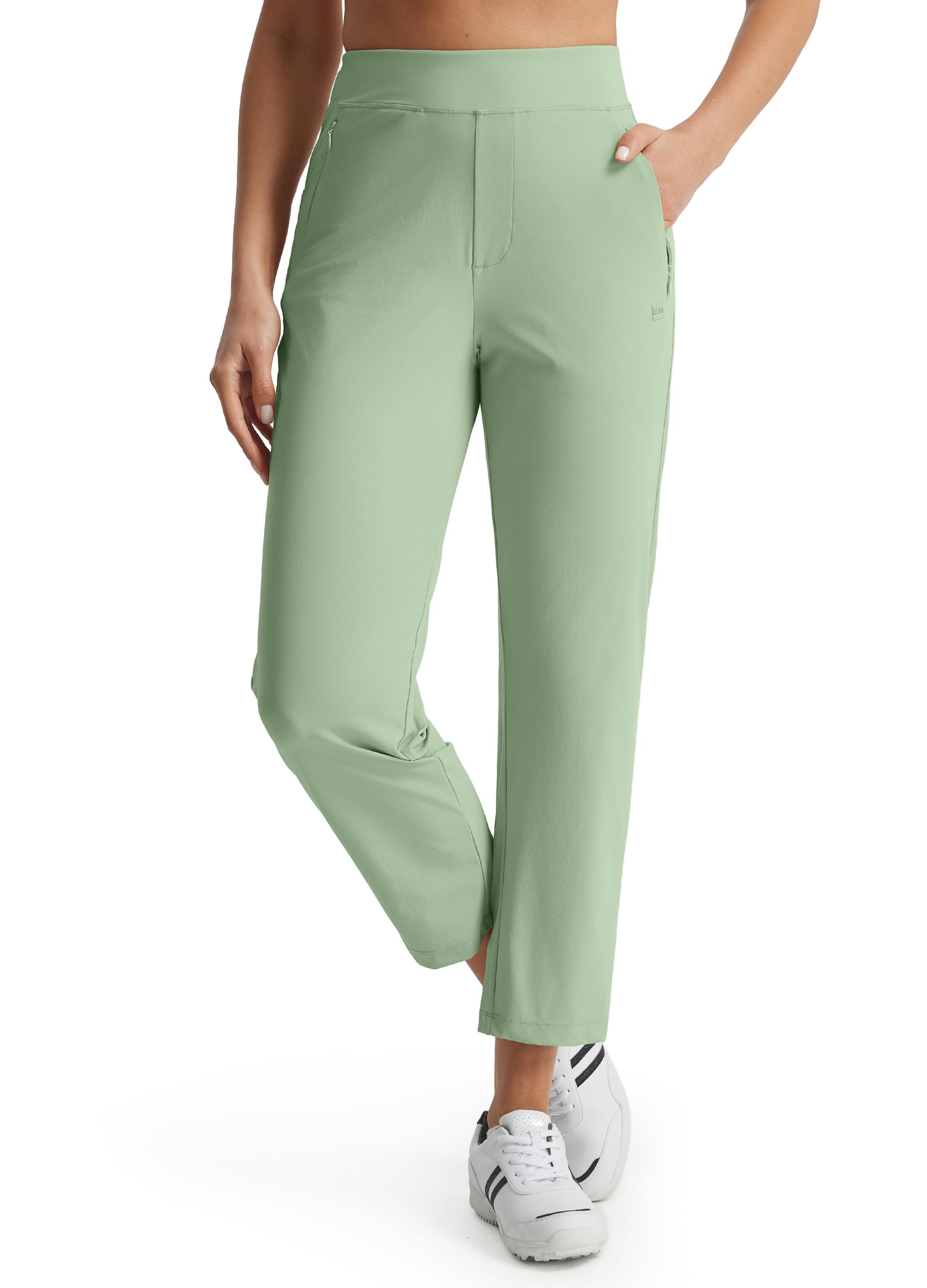 Libin Women's Golf Pants Stretchy Travel Dress Pant High Waisted Zipper Pockets Straight Leg Soft Work Lightweight — view 11