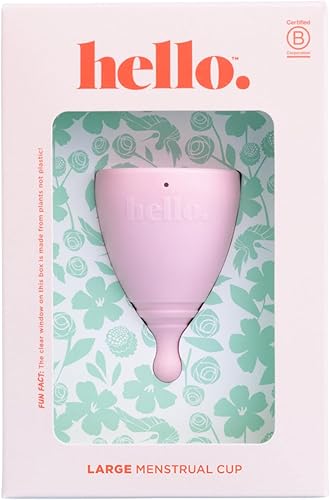 Hello Period Menstrual Cup  Award Winning Reusable Period Cup  Soft Flexible Alternative to Pads & Tampons  Sustainable Feminine Hygiene  Leak Proof