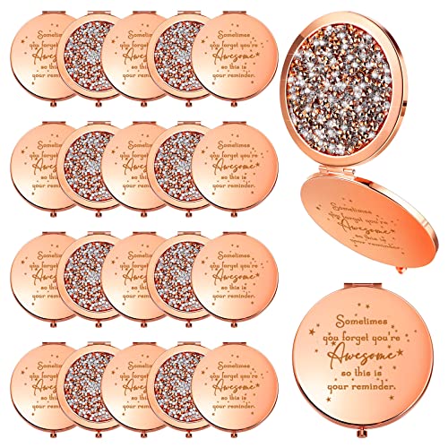 Roowest 20 Pcs Inspirational Compact Mirror Bulk You're Awesome Reminder