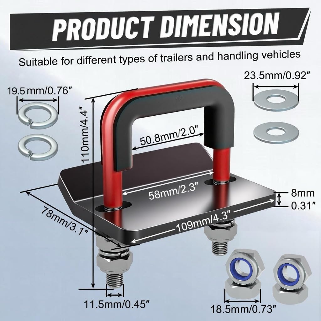 Gerguirry Trailer Hitch Tightener Anti Rattle Clamp for 1.25" to 2" Hitch Cargo Carrier Tow Hitch Stabilizer Heavy Duty for Bike Rack, Truck, SUV, RV Accessories, Red, 4Pcs