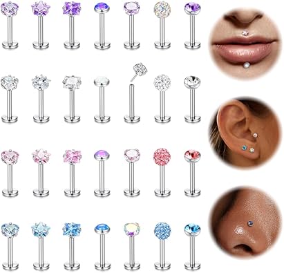 Piercing Ombelico In Acciaio Chirurgico 316L - Set Da 2 Pezzi Con Asta 12mm E Sfera 5mm - Foto 8