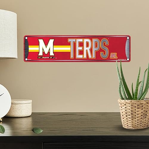 Letrero retro de aluminio con texto en inglés "M Terps Ave", decoración de metal estilo vintage para el hogar, granja, porche, garaje, al aire