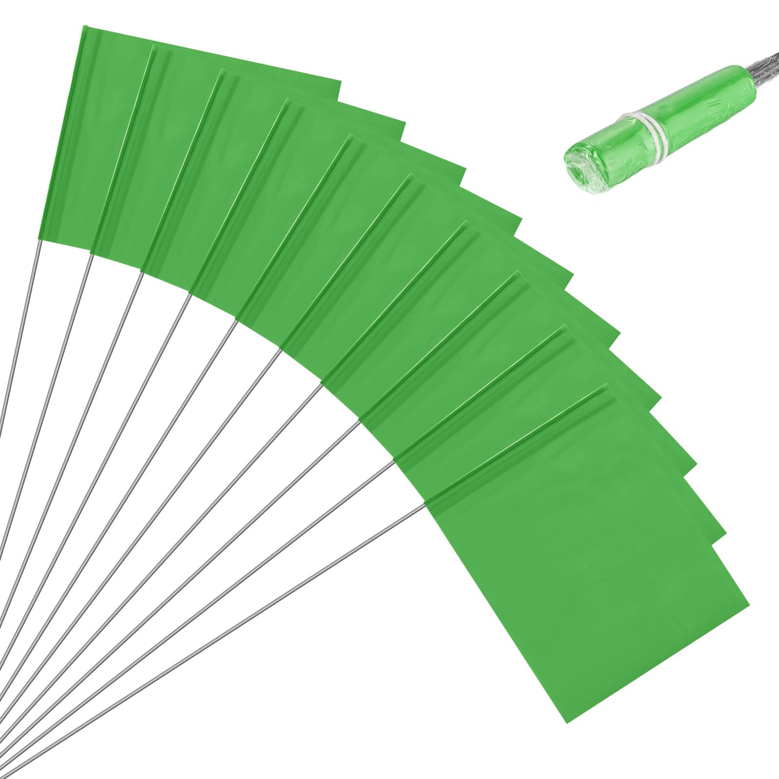 M METERXITY 10-Pack Blank Marking Flags Waterproof 15x5.1x4 Inch, Green