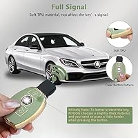 Vista 3 de PIFOOG Funda para Llavero de TPU Suave para Llavero de Coche Protector de Keychain Protección Verde con Gran Borde Dorado