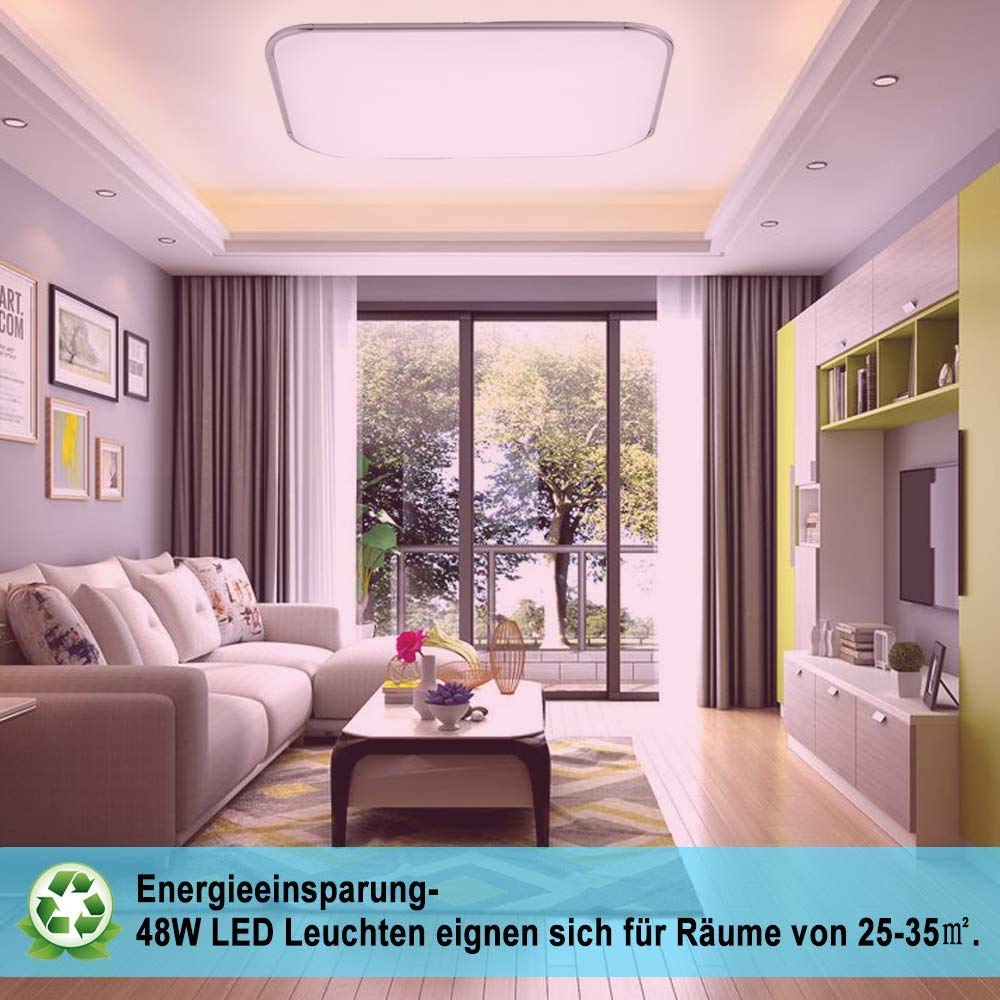 NAIZY Deckenlampe 48W LED Wolken Form - Dimmbar Mit Fernbedienung Für Wohnzimmer