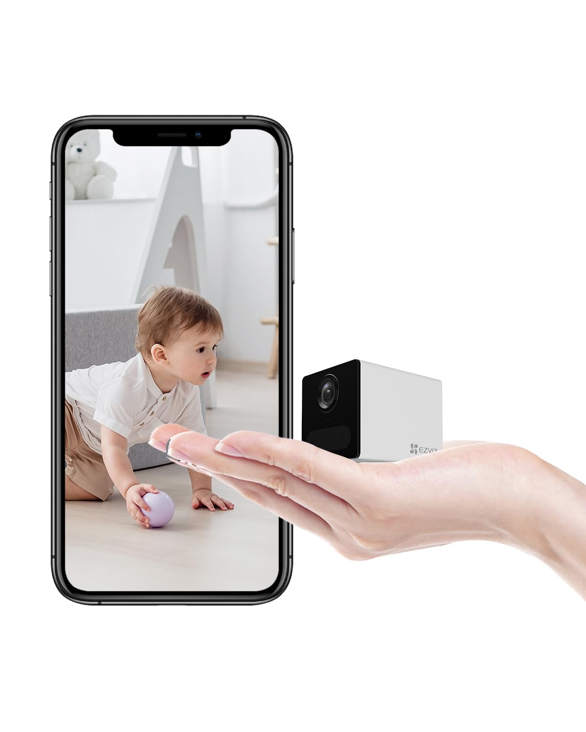 EZVIZ CB2 Security Camera with Battery, 1080p WiFi camera, Mini Camera with Smart Human Motion Detection, Two Way Talk with Magnetic Base, Night Vision, Supports Cloud & SD card Storage(White)