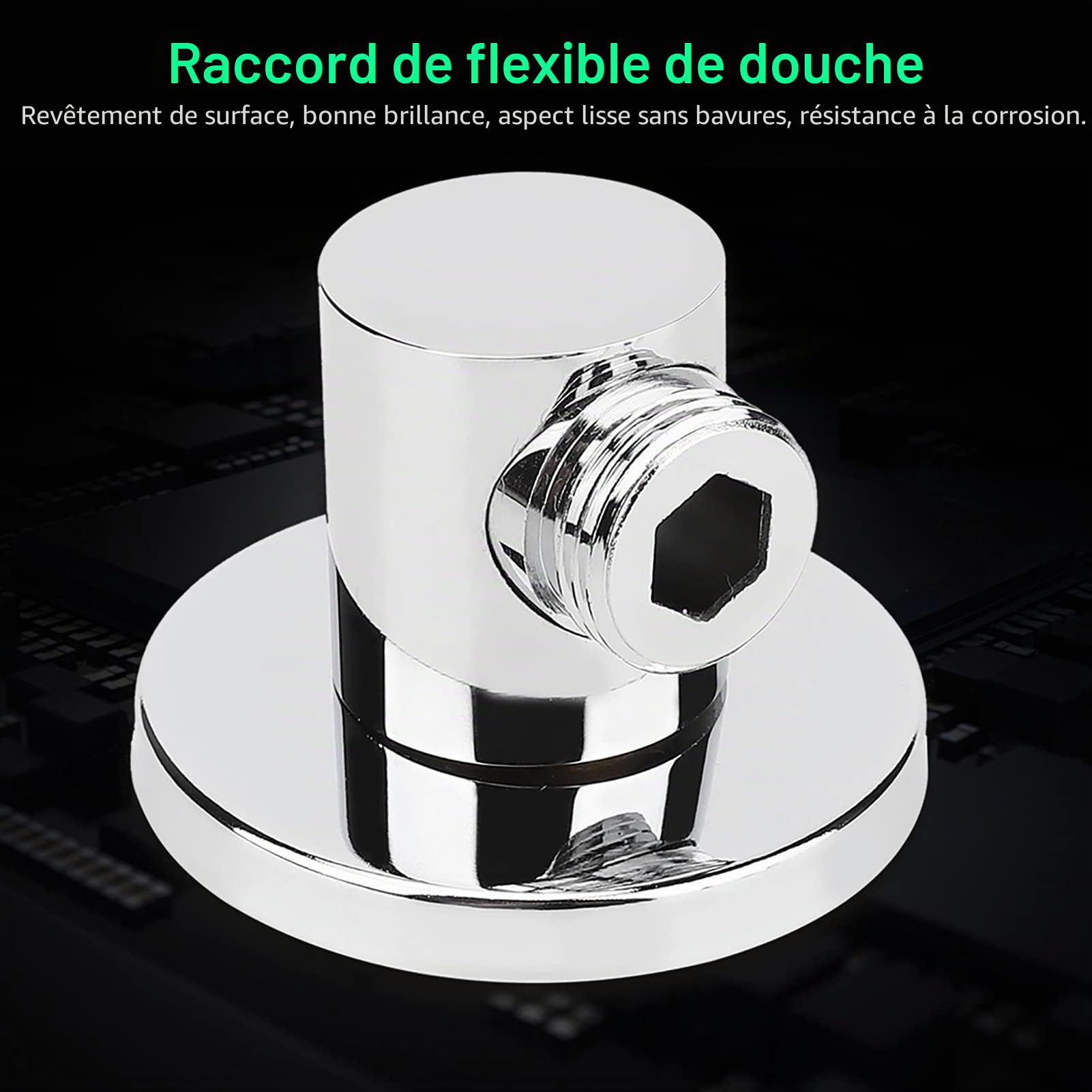 Connecteur de tuyau de douche G1/2in, coude d'alimentation murale sortie d'eau murale en laiton pour douche à main