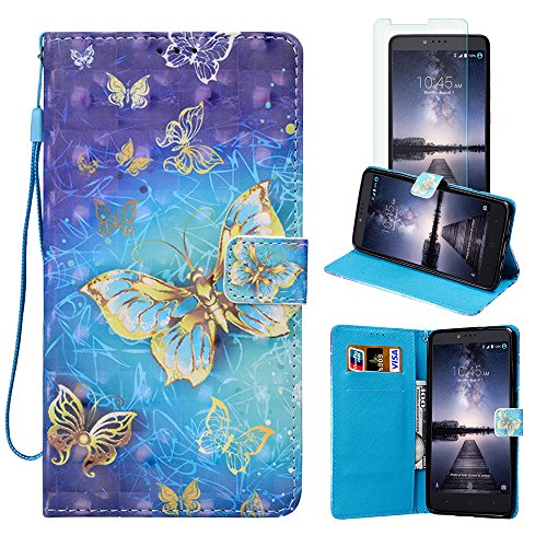 ZTE ZMAX Pro Case, ZTE Carry Z981 Case, FirstCover Wallet Folio PU Leather Flip Case Cover with Card Holder and Wrist Strap for ZTE ZMAX Pro/Carry Z981 [Free Screen Protector]