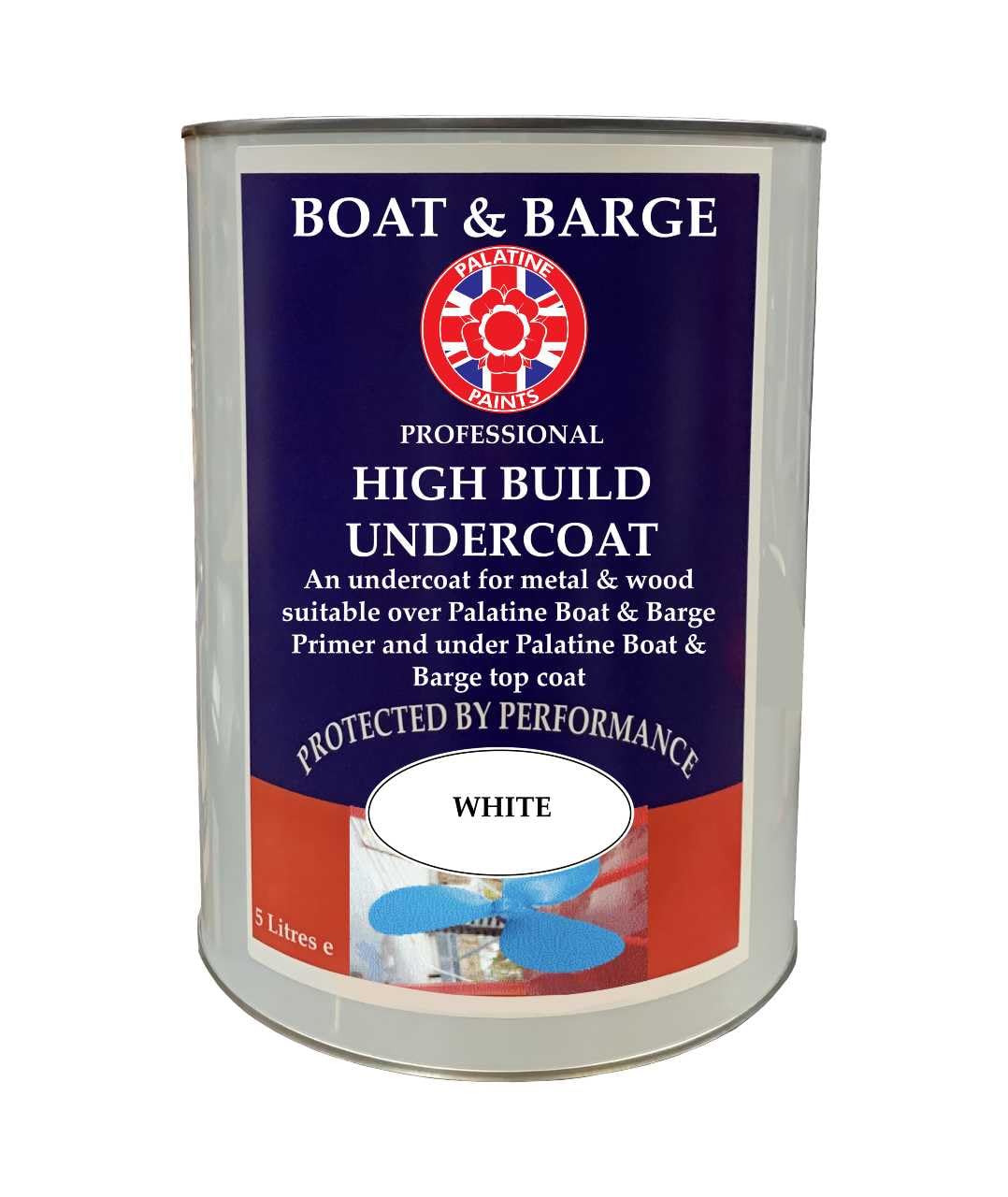 Palatine Paints Boat & Barge Marine Undercoat High Build Paint (White, 5 Litre)