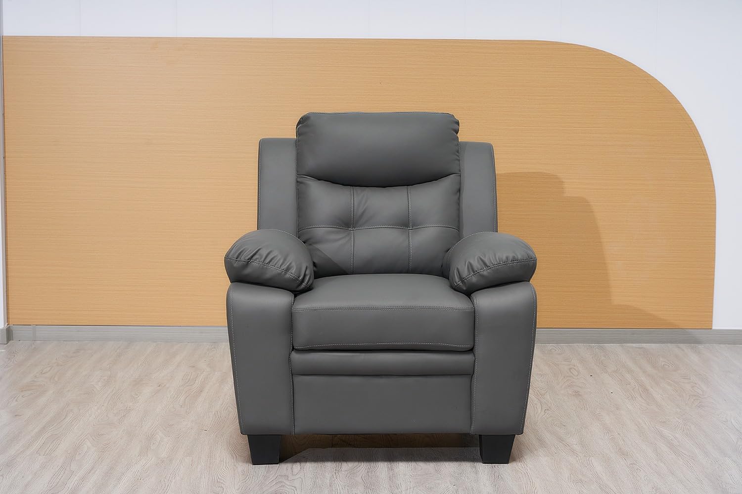 Bonded Leather For Living Room Furniture- Grey 3+2+1 Seater Sofa ...