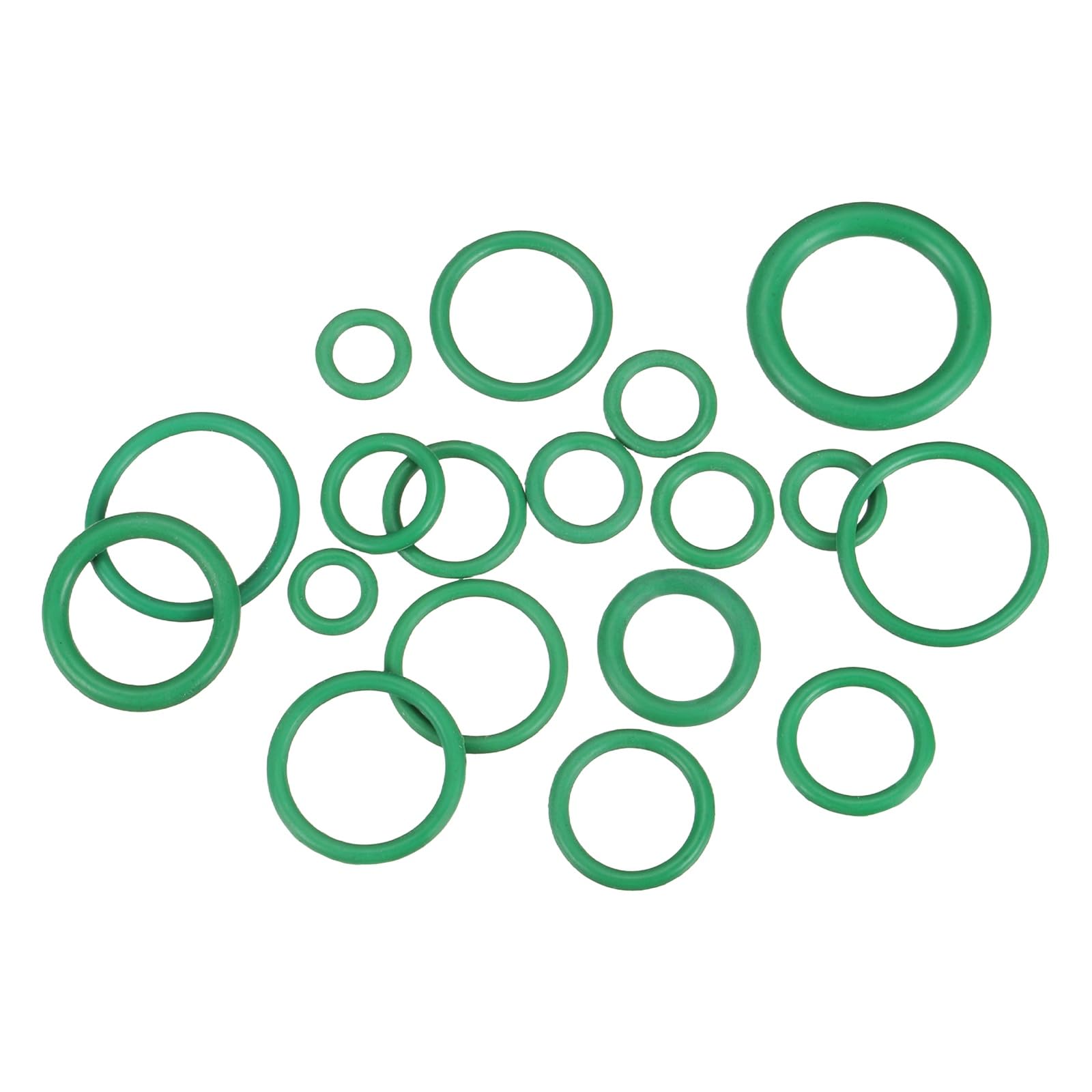 sourcing map 270pcs O-Ring Assortment Kit 5.29-17.04mm Nitrile Rubber O-Rings Assortment Set for Plumbing Automotive Mechanical Electrical Cylinder Repairs, Green