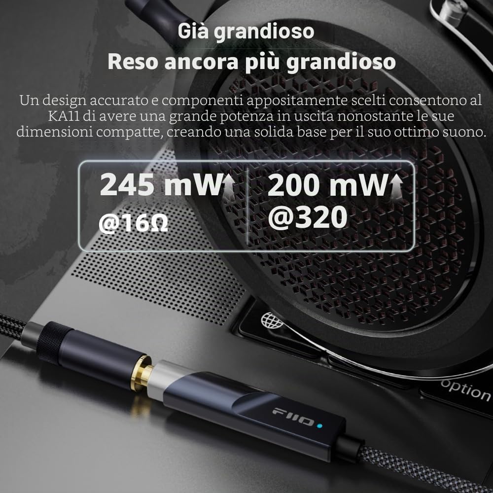 FiiO KA11 USB-C DAC e Amp Dongle Nero