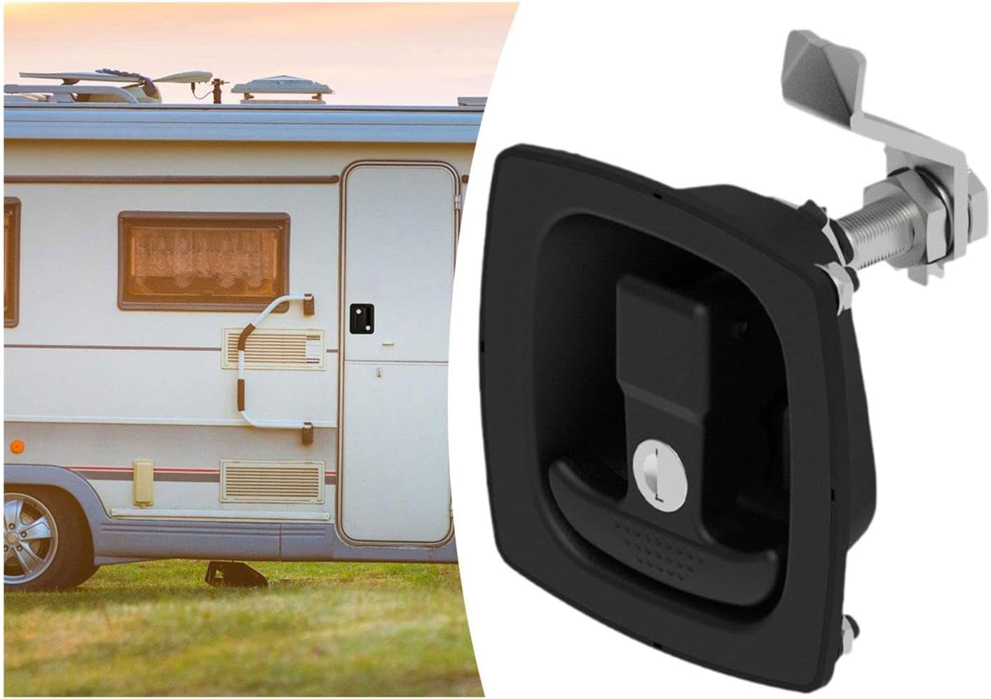 Secure Locking Trailer Latch T Handle Latch, Zinc Alloy Folding Compression Tool Case Lock for Truck, RV, Trailer, Tool Case