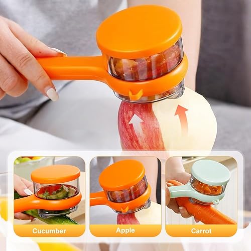 Miniatura 6 de 2 cuchillos peladores con caja de almacenamiento, nuevo pelador de verduras 2025 con contenedor, pelador de verduras multifunción para niños y