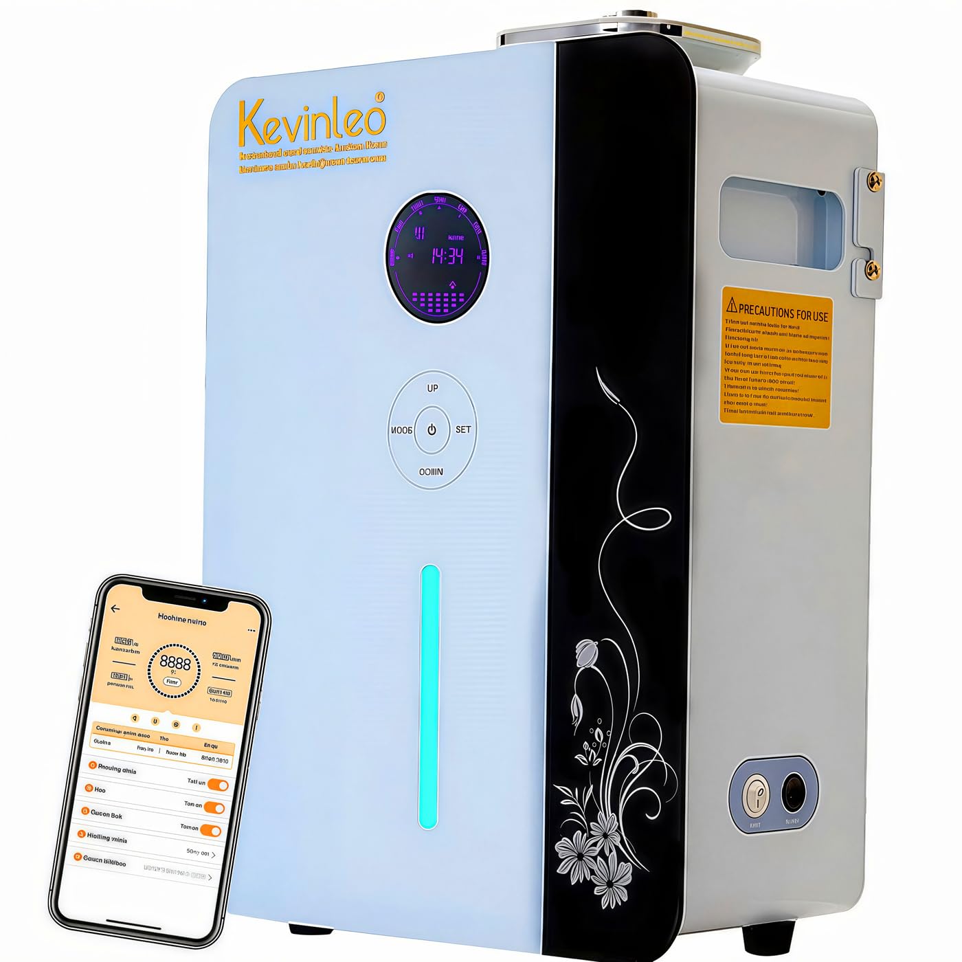 Kevinleo WIFI Scent Diffuser HVAC Covering 7,500 Sq.Ft Spaces, 800ml Cold-Air Nebulizing Machine - Waterless Scent Air Machine, Aromatherapy Diffuser for Large Room,Office, Hotels, Oil-volume Reminder App Phone Control