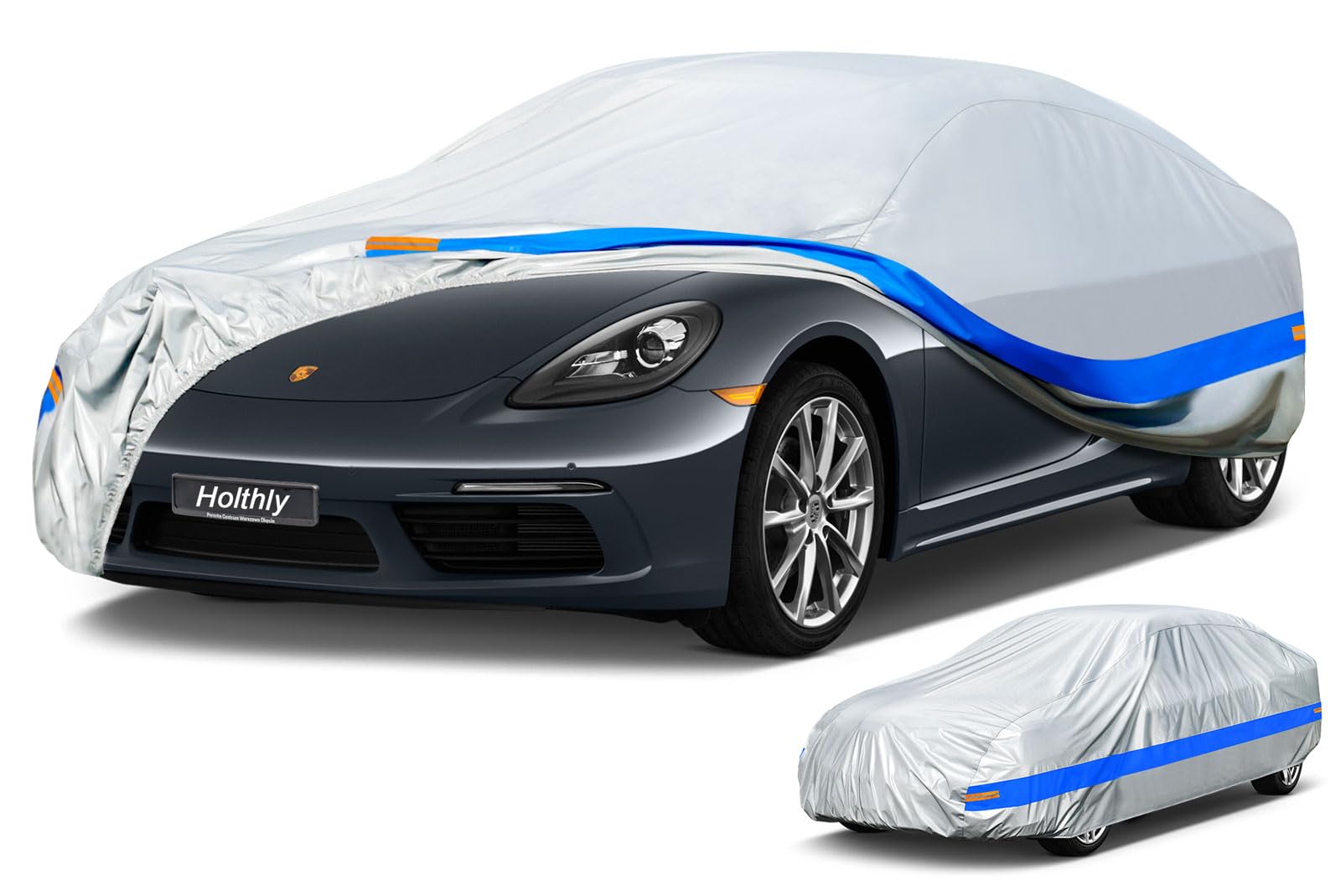 Telo Copriauto da Esterno, Holthly 10 Strati Telo Copri Auto Felpato 100% Impermeabile, Copertura Auto Adatta per Coupe Berlina Peugeot RCZ 308CC, BMW Z4,Porsche Boxster 718 Cayman, ecc.3M