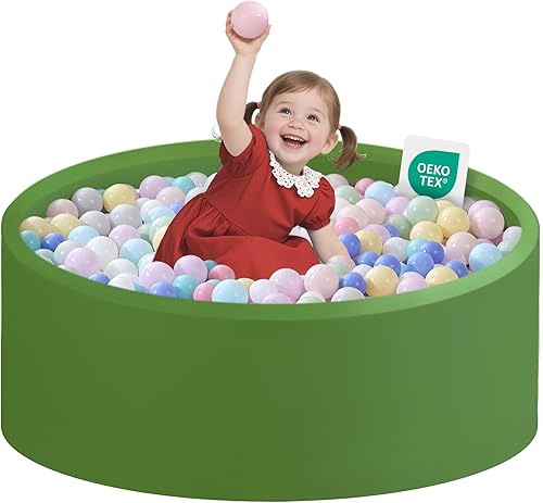 Miniatura 25 de Piscina de pelotas para niños pequeños de 35.43''x11.81'' Piscina de pelotas para bebés de espuma viscoelástica suave Piscina de pelotas redonda